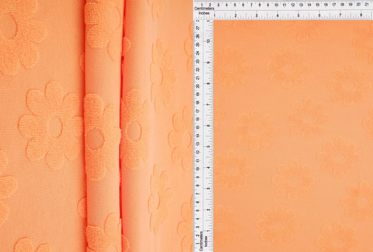 1 Yard Floral Jacquard Towel Knit Fabric 58/60 Inch Wide for Towels & Home Accessories